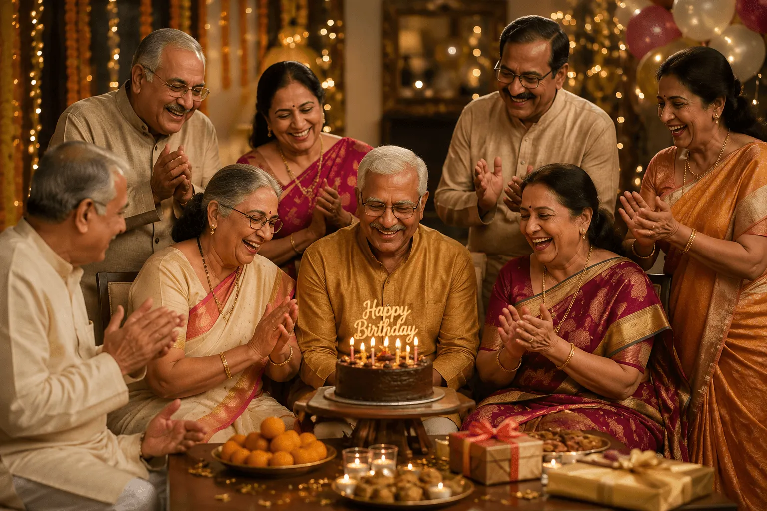 A joyful family celebration at home